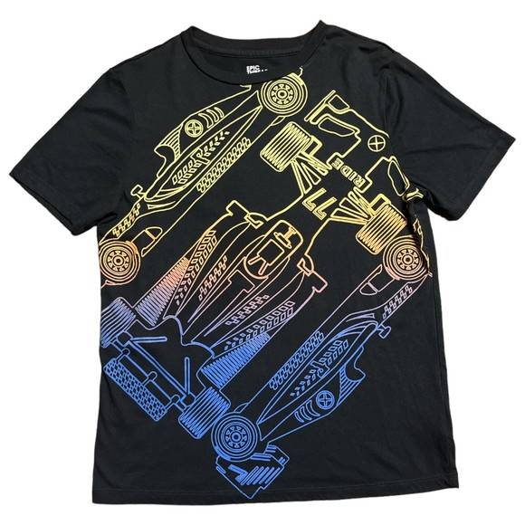 Epic Threads Boys Graphic T-Shirt Size XL Short Sleeve Race car Theme Black - Picture 3 of 8